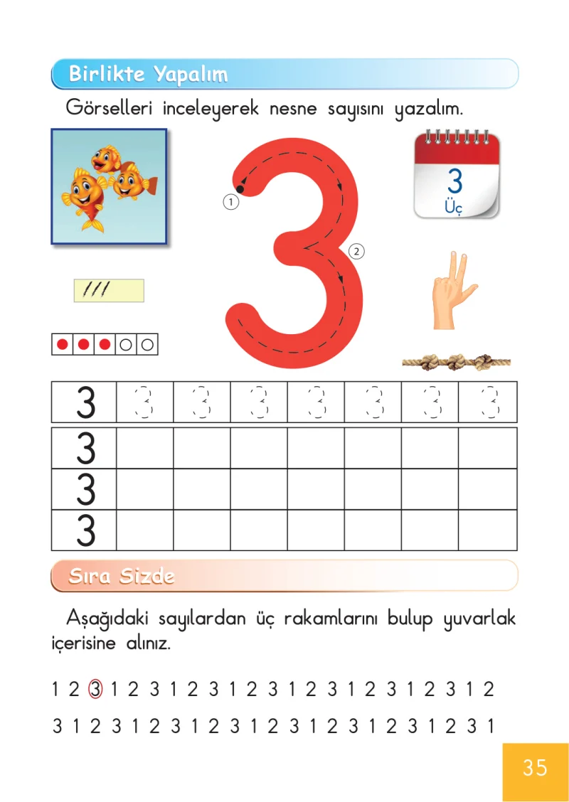 1. Sınıf Matematik Ders Kitabı Cevapları Meb Yayınları Sayfa 35