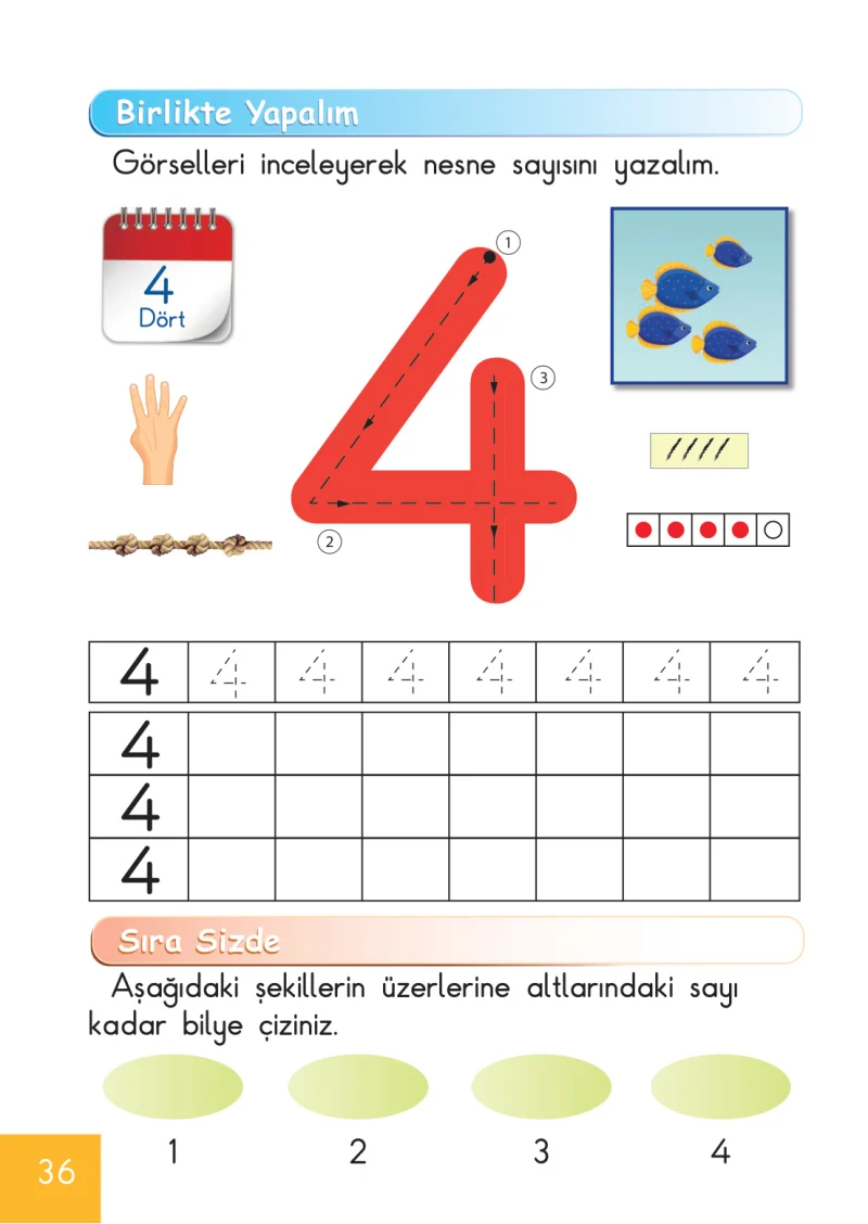 1. Sınıf Matematik Ders Kitabı Cevapları Meb Yayınları Sayfa 36