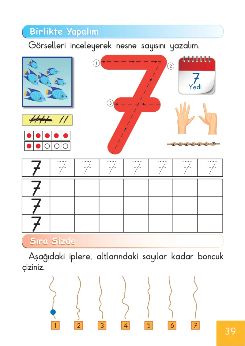 1. Sınıf Matematik Ders Kitabı Cevapları Meb Yayınları Sayfa 39