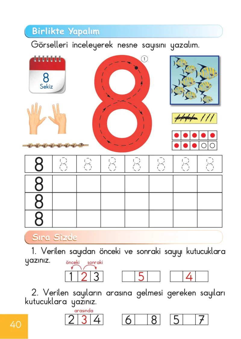 1. Sınıf Matematik Ders Kitabı Cevapları Meb Yayınları Sayfa 40