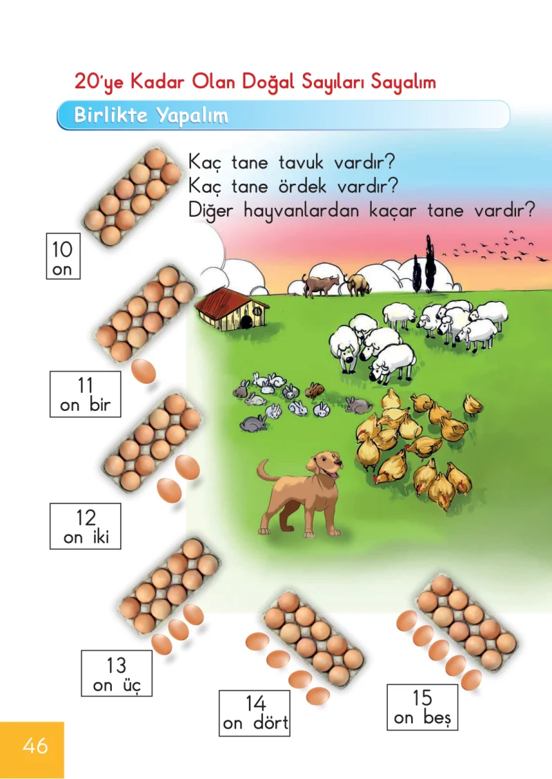 1. Sınıf Matematik Ders Kitabı Cevapları Meb Yayınları Sayfa 46