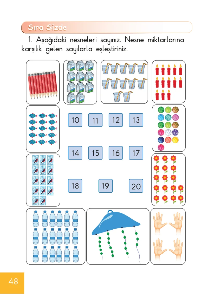 1. Sınıf Matematik Ders Kitabı Cevapları Meb Yayınları Sayfa 48