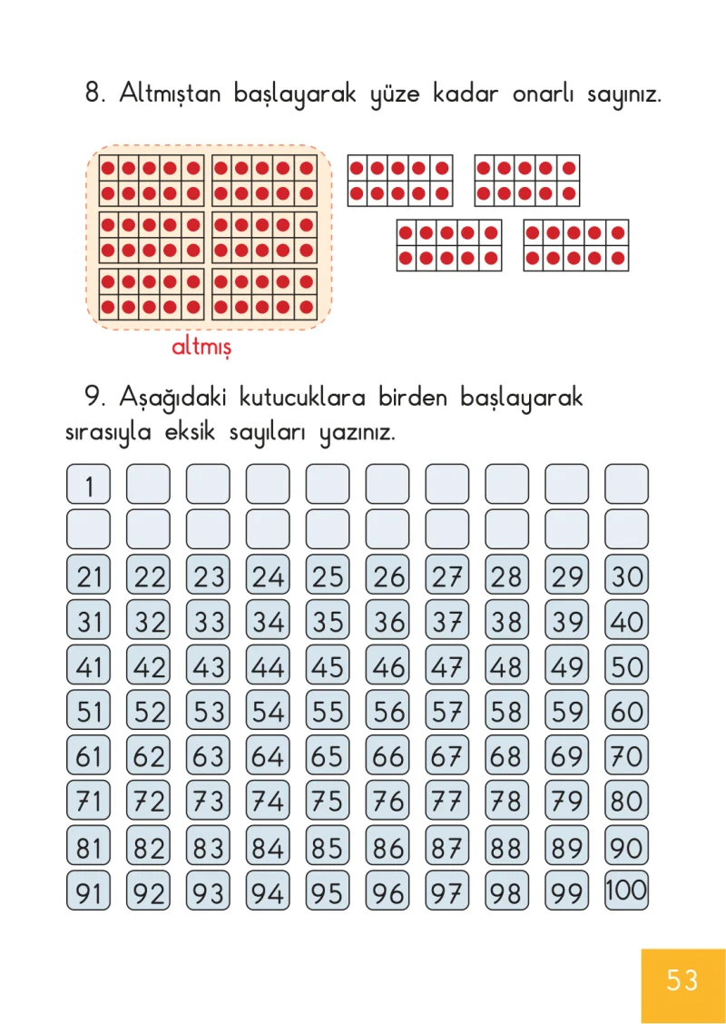 1. Sınıf Matematik Ders Kitabı Cevapları Meb Yayınları Sayfa 53