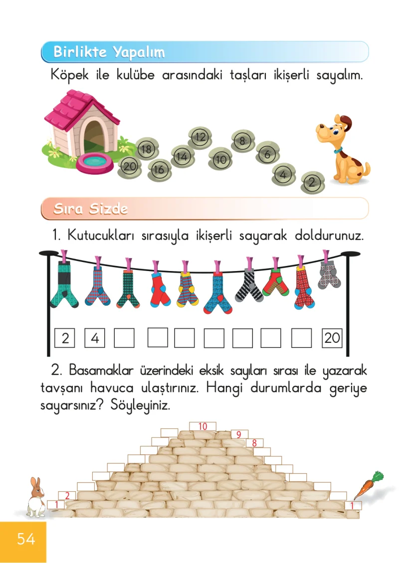 1. Sınıf Matematik Ders Kitabı Cevapları Meb Yayınları Sayfa 54