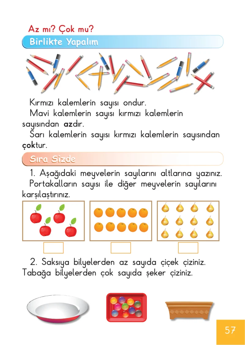 1. Sınıf Matematik Ders Kitabı Cevapları Meb Yayınları Sayfa 57