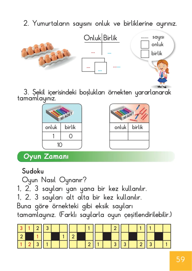 1. Sınıf Matematik Ders Kitabı Cevapları Meb Yayınları Sayfa 59