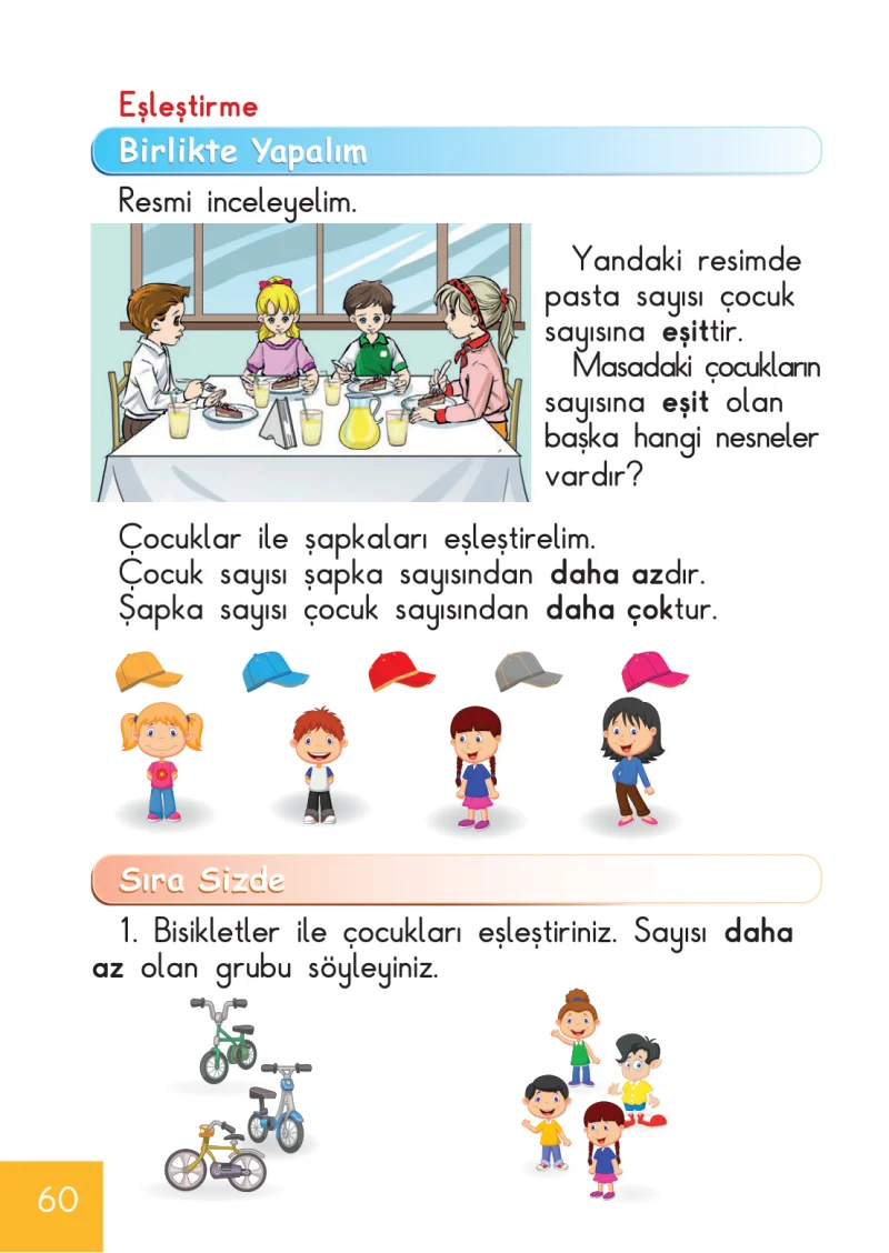 1. Sınıf Matematik Ders Kitabı Cevapları Meb Yayınları Sayfa 60