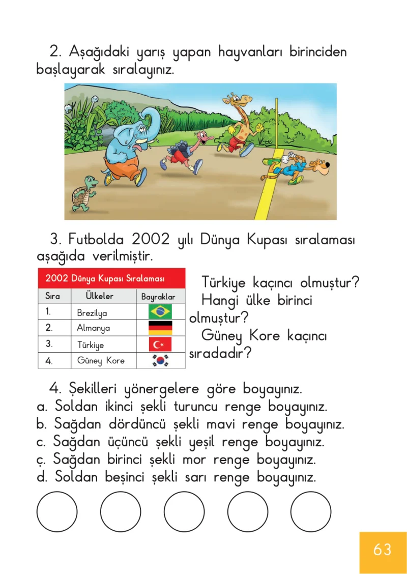 1. Sınıf Matematik Ders Kitabı Cevapları Meb Yayınları Sayfa 63