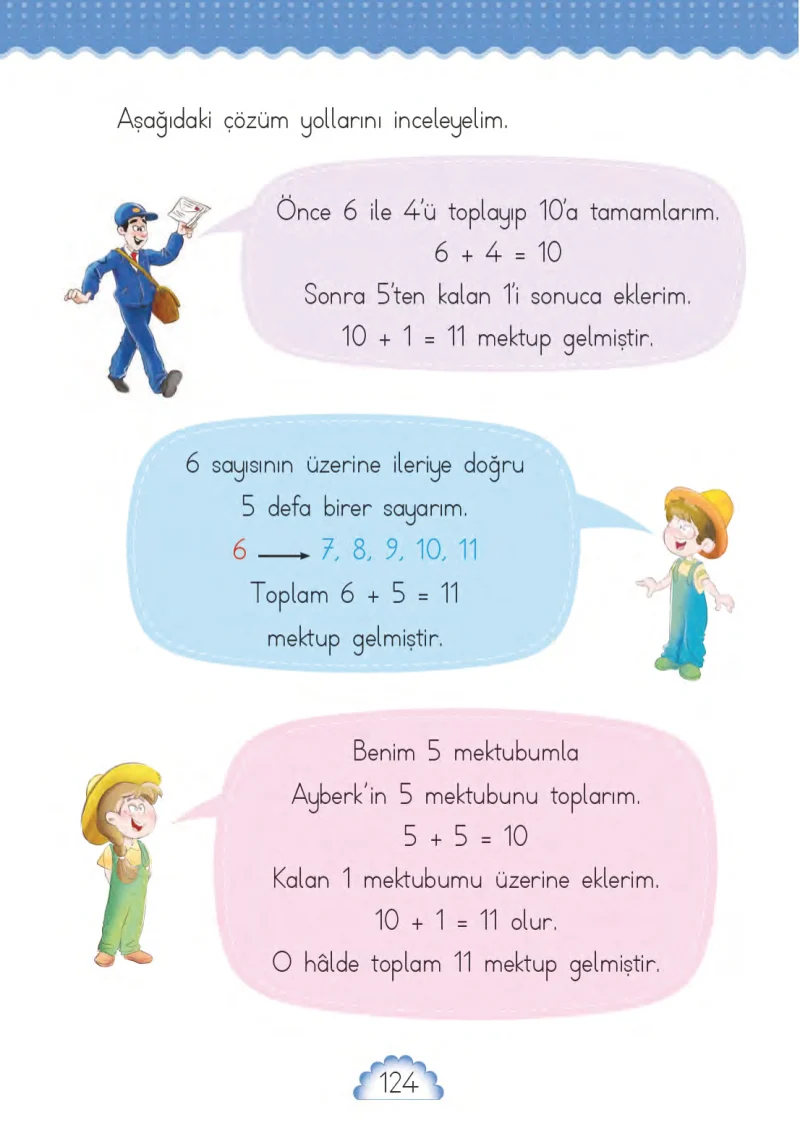 1. Sınıf Matematik Ders Kitabı Cevapları MHG Yayınları Sayfa 124