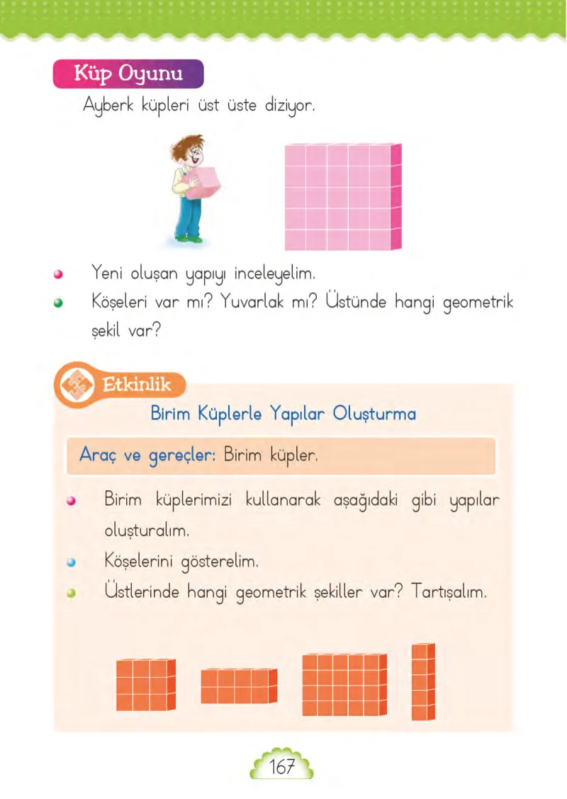 1. Sınıf Matematik Ders Kitabı Cevapları MHG Yayınları Sayfa 167