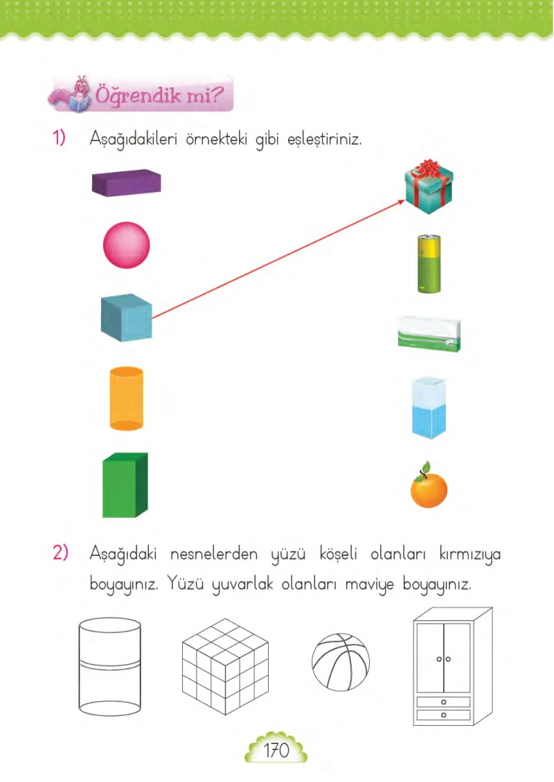1. Sınıf Matematik Ders Kitabı Cevapları MHG Yayınları Sayfa 170