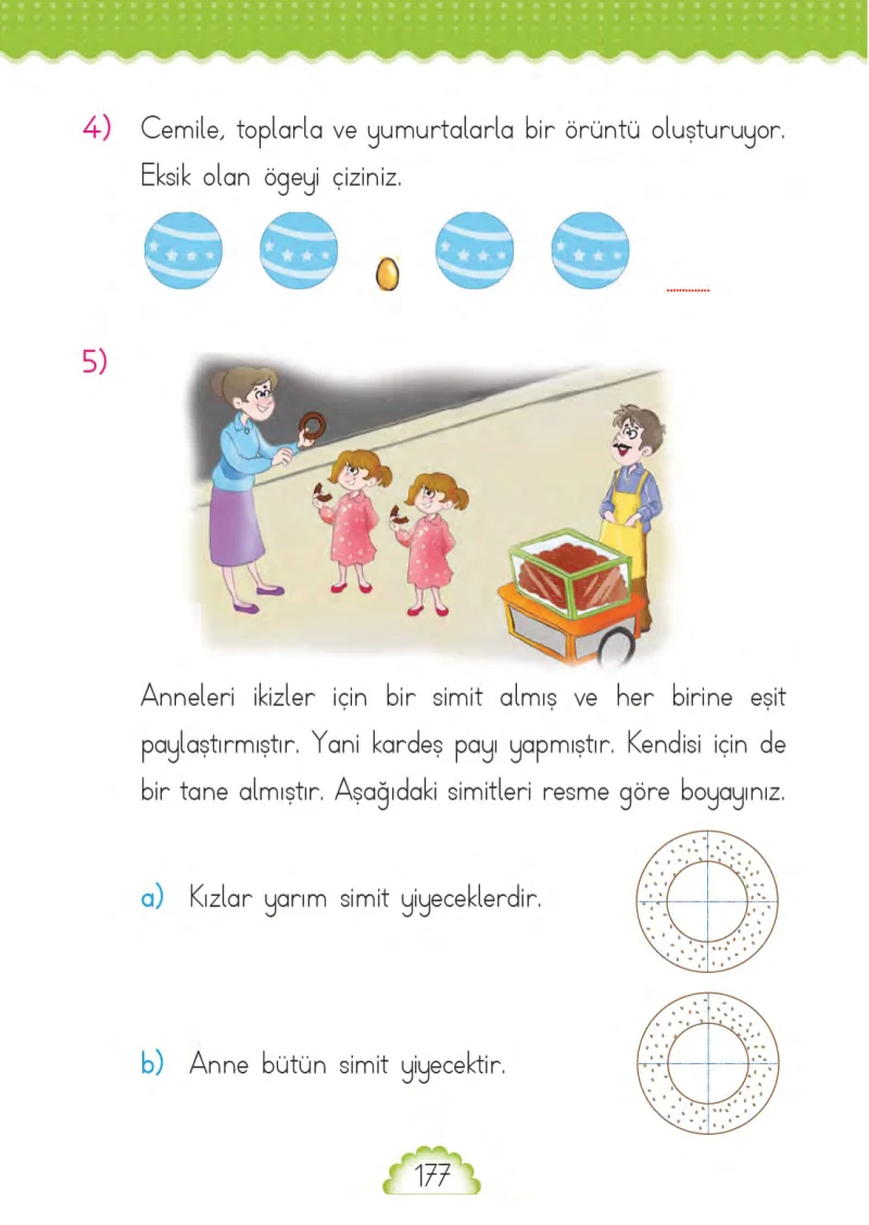 1. Sınıf Matematik Ders Kitabı Cevapları MHG Yayınları Sayfa 177