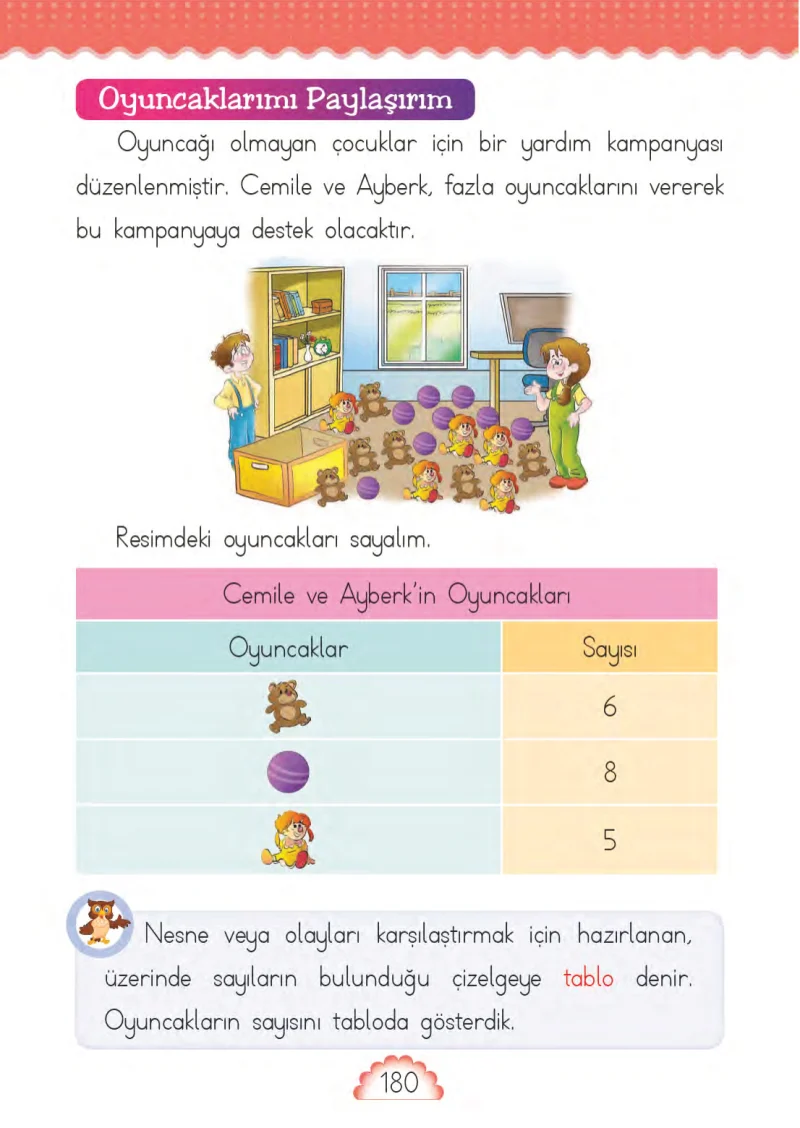 1. Sınıf Matematik Ders Kitabı Cevapları MHG Yayınları Sayfa 180