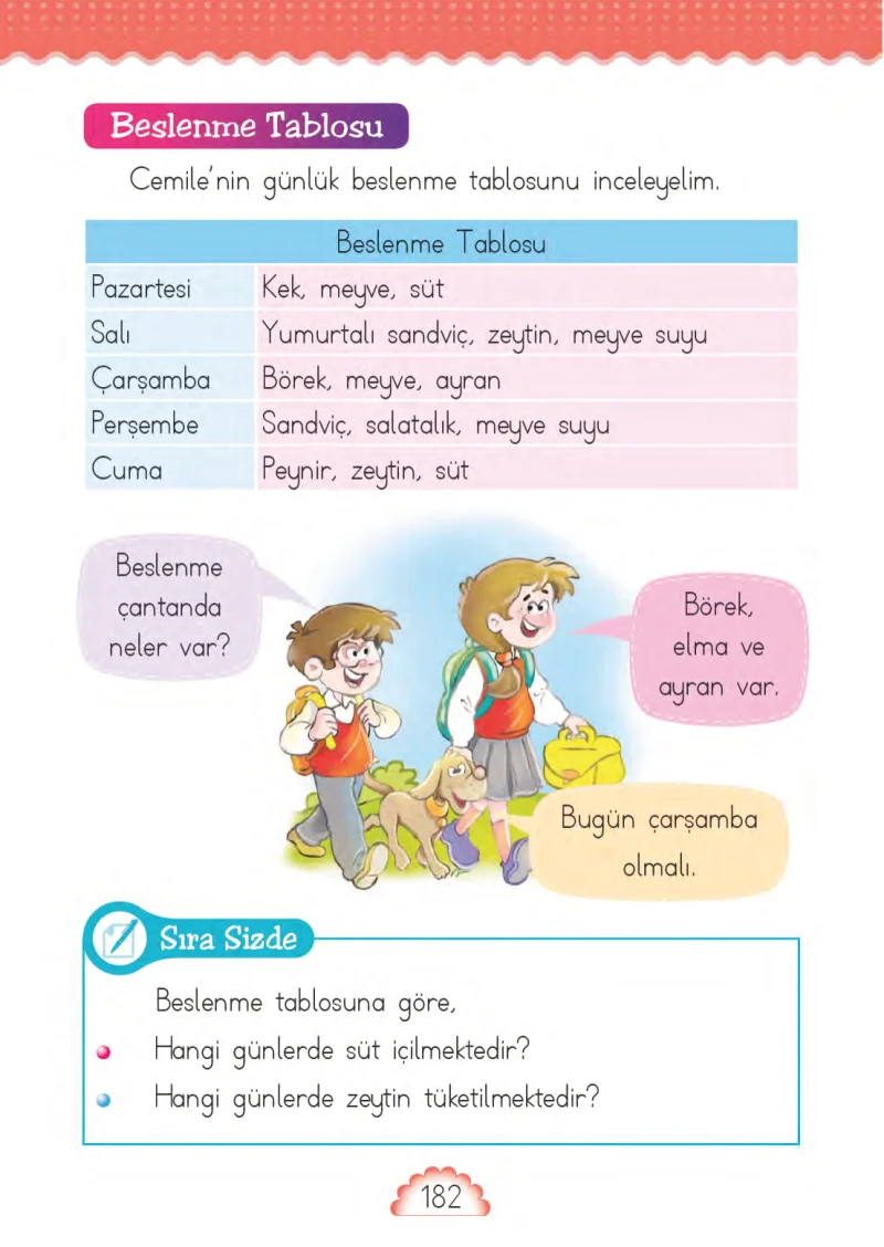 1. Sınıf Matematik Ders Kitabı Cevapları MHG Yayınları Sayfa 182
