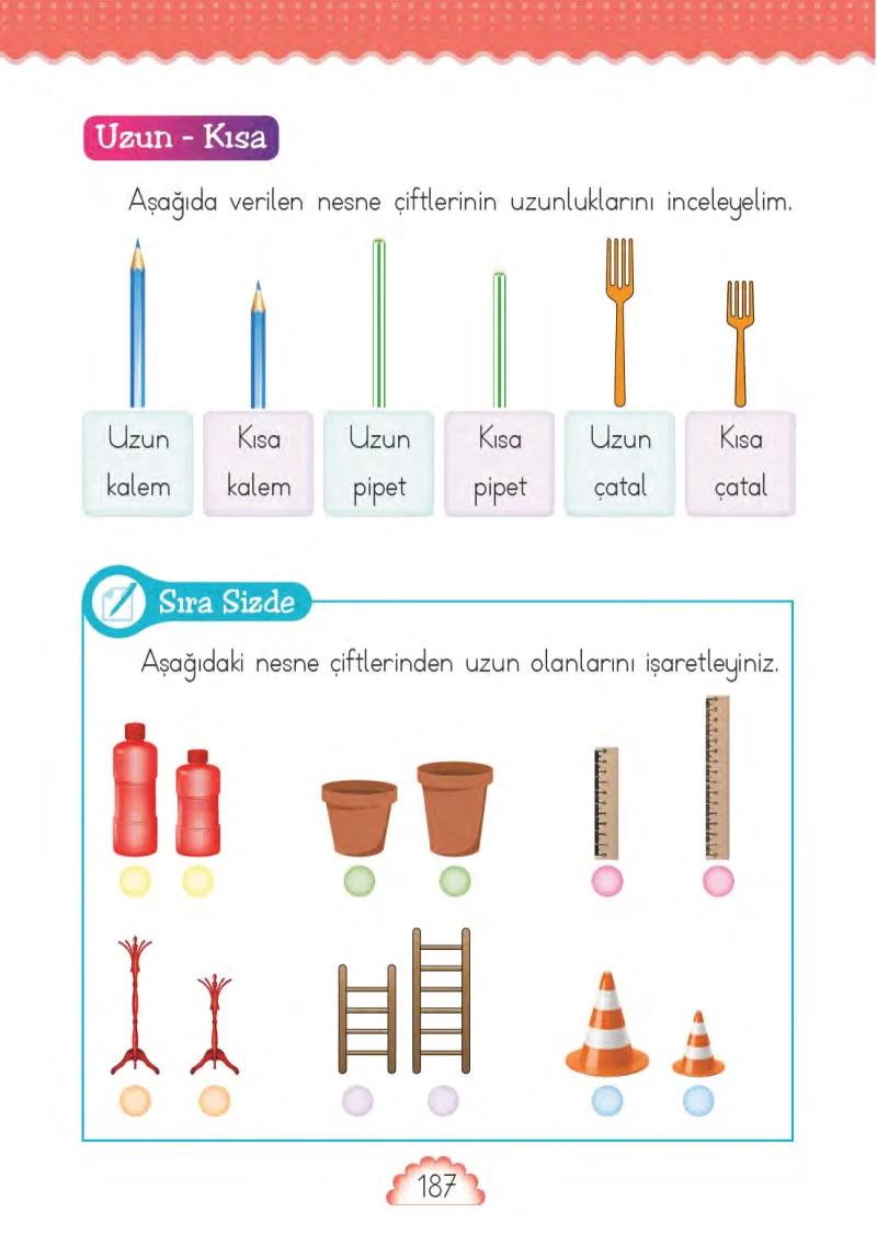 1. Sınıf Matematik Ders Kitabı Cevapları MHG Yayınları Sayfa 187
