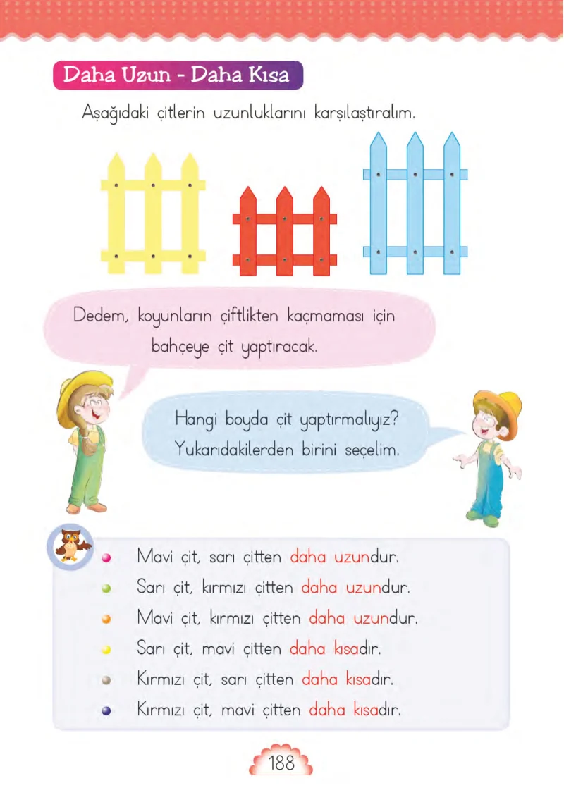 1. Sınıf Matematik Ders Kitabı Cevapları MHG Yayınları Sayfa 188