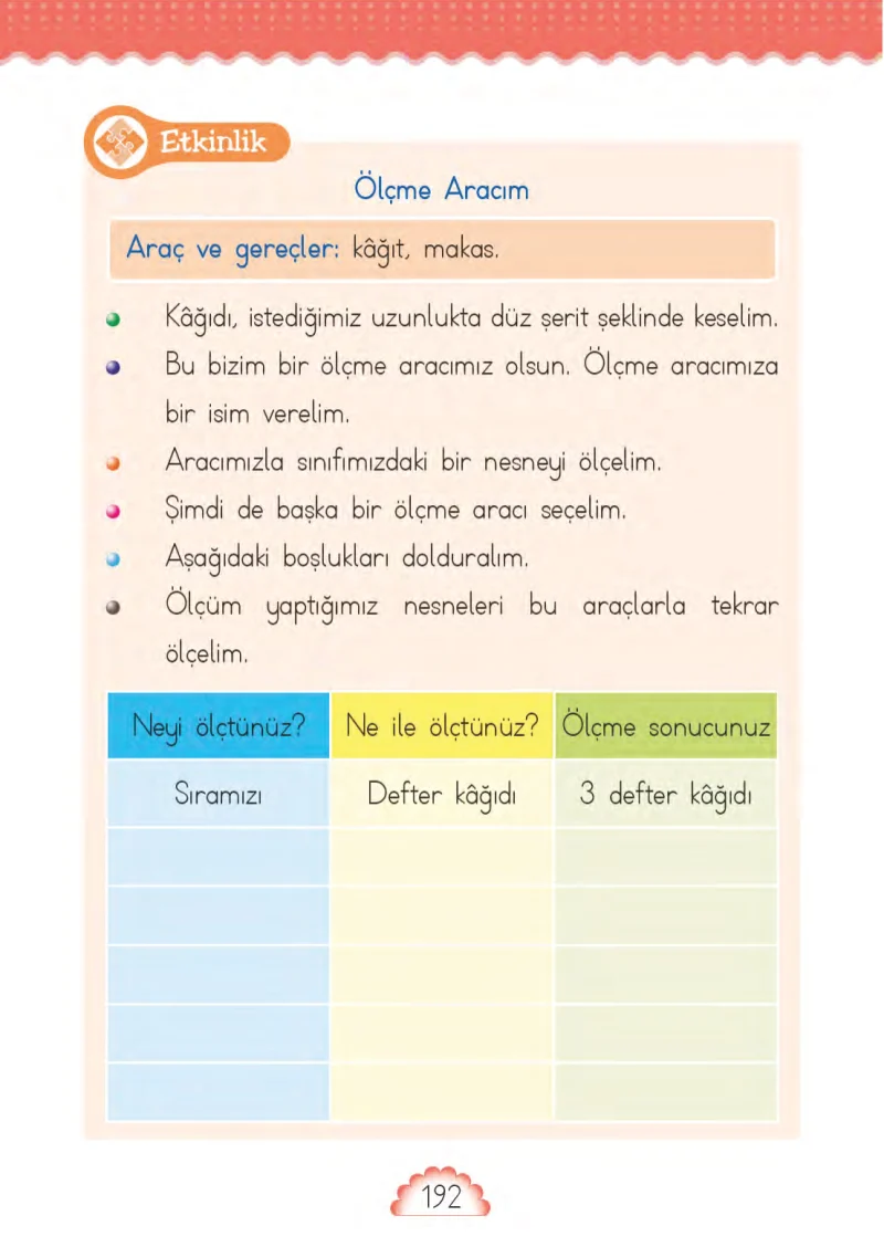 1. Sınıf Matematik Ders Kitabı Cevapları MHG Yayınları Sayfa 192