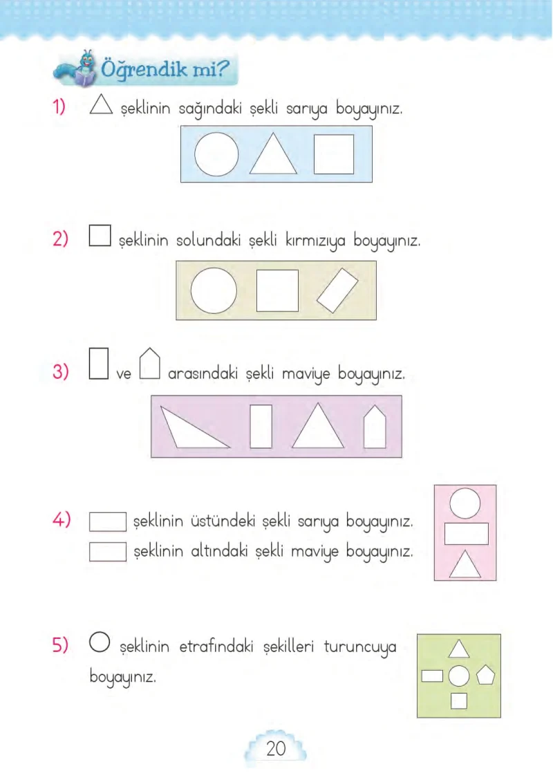 1. Sınıf Matematik Ders Kitabı Cevapları MHG Yayınları Sayfa 20
