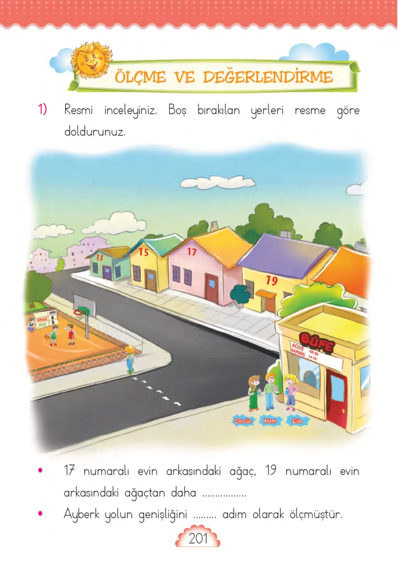 1. Sınıf Matematik Ders Kitabı Cevapları MHG Yayınları Sayfa 201