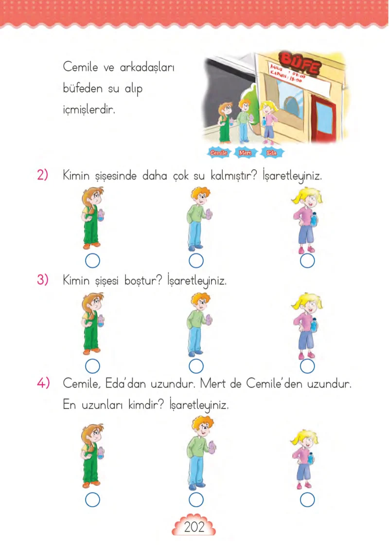 1. Sınıf Matematik Ders Kitabı Cevapları MHG Yayınları Sayfa 202