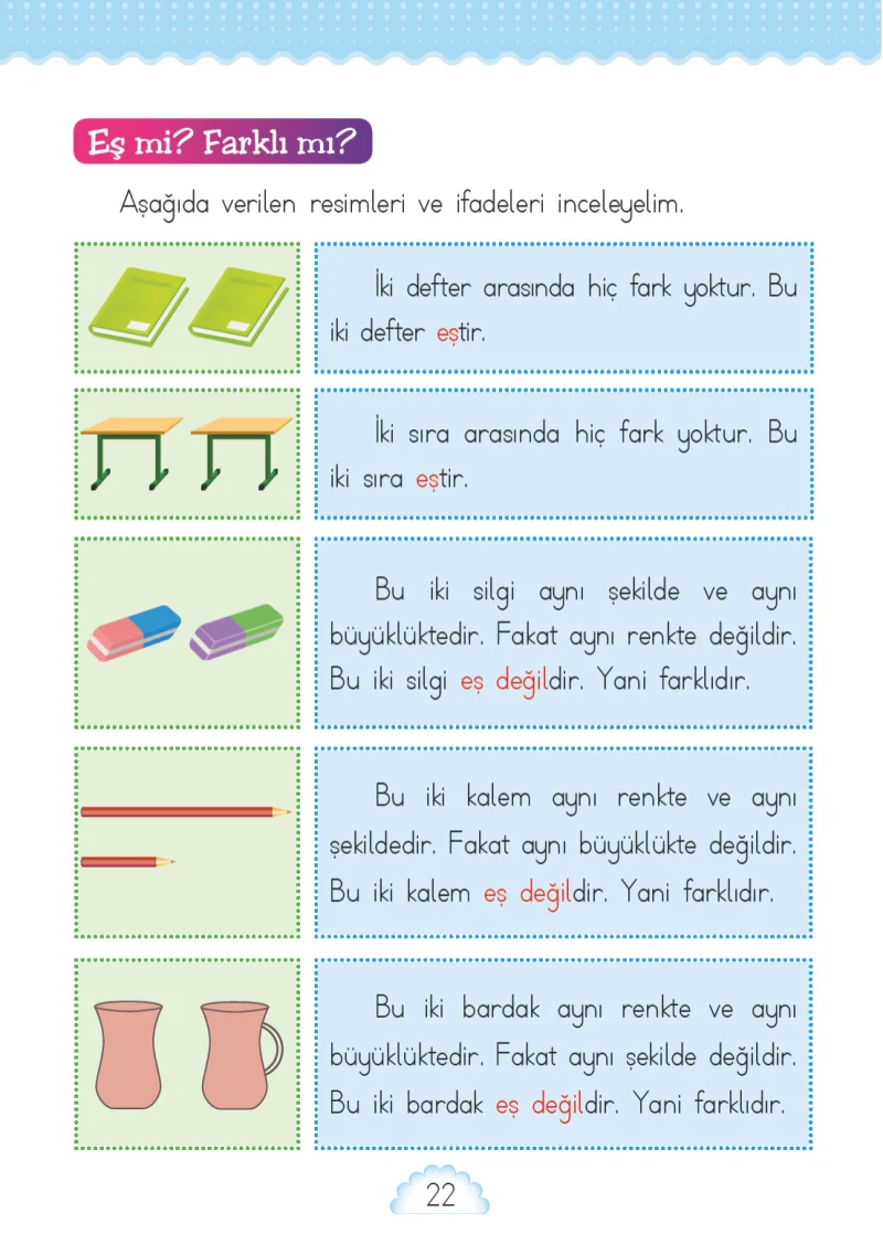 1. Sınıf Matematik Ders Kitabı Cevapları MHG Yayınları Sayfa 22