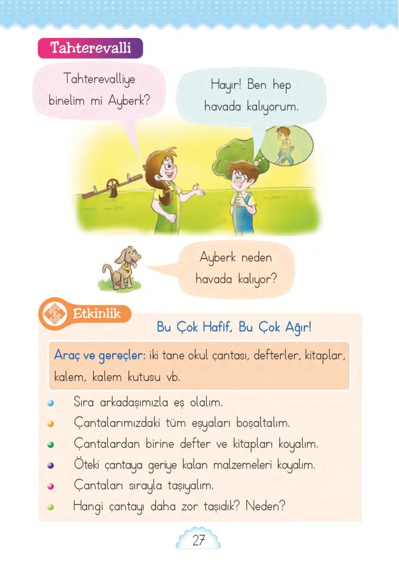 1. Sınıf Matematik Ders Kitabı Cevapları MHG Yayınları Sayfa 27