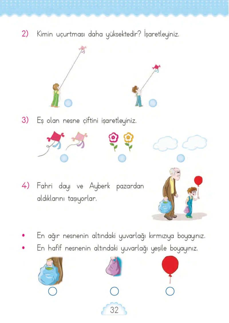 1. Sınıf Matematik Ders Kitabı Cevapları MHG Yayınları Sayfa 32