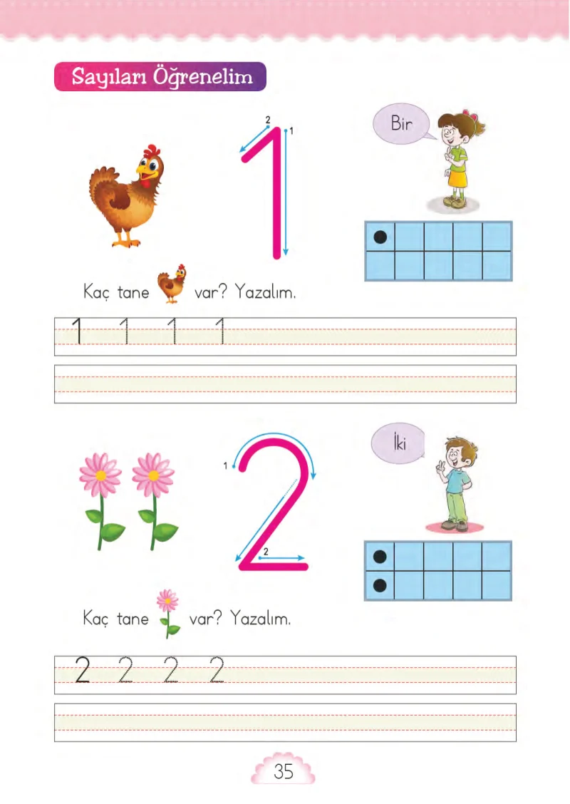 1. Sınıf Matematik Ders Kitabı Cevapları MHG Yayınları Sayfa 35
