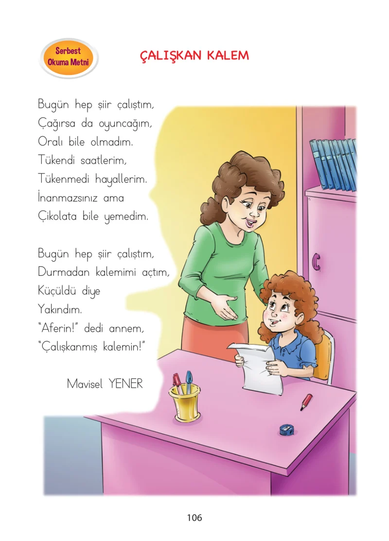 1. Sınıf Türkçe Ders Kitabı Cevapları Ada Matbaacılık Yayıncılık Sayfa 106