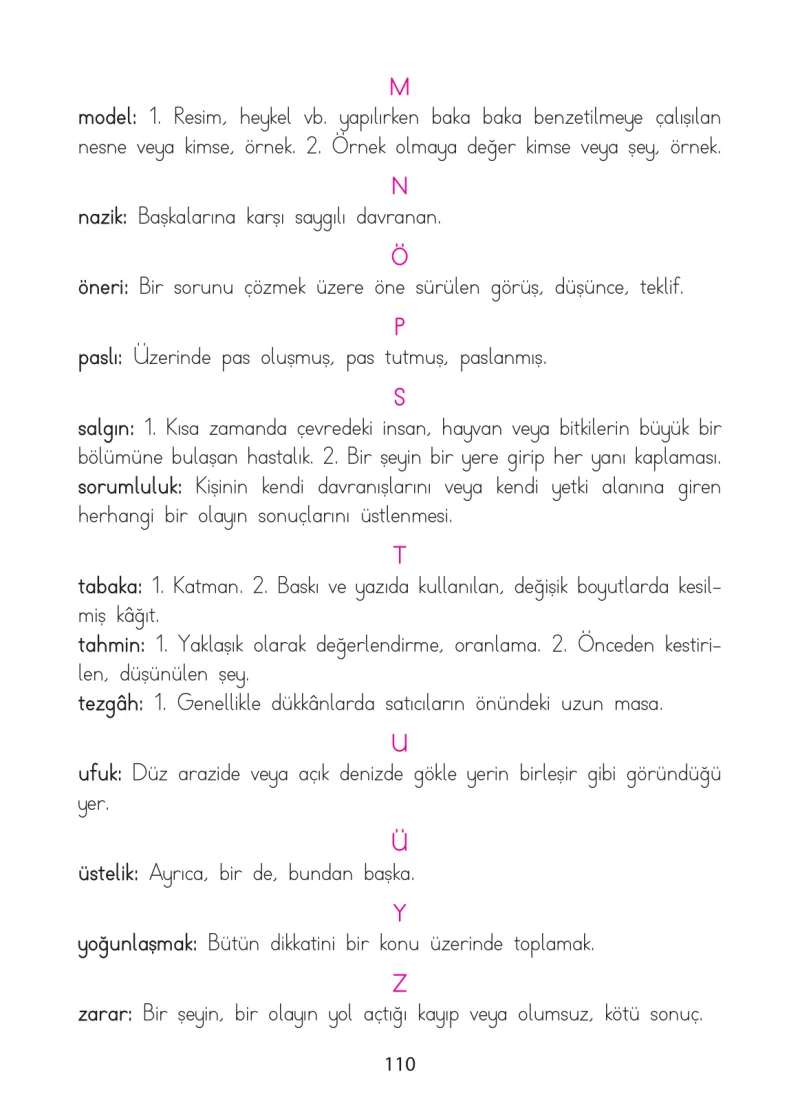 1. Sınıf Türkçe Ders Kitabı Cevapları Ada Matbaacılık Yayıncılık Sayfa 110