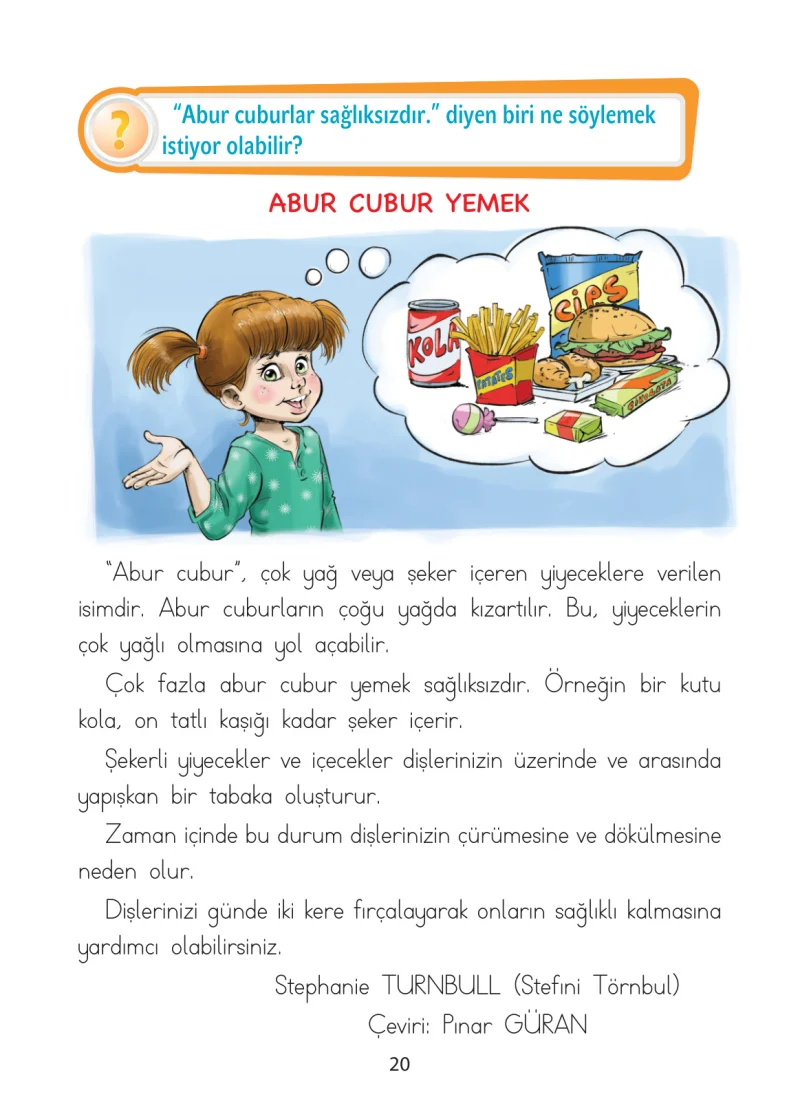 1. Sınıf Türkçe Ders Kitabı Cevapları Ada Matbaacılık Yayıncılık Sayfa 20