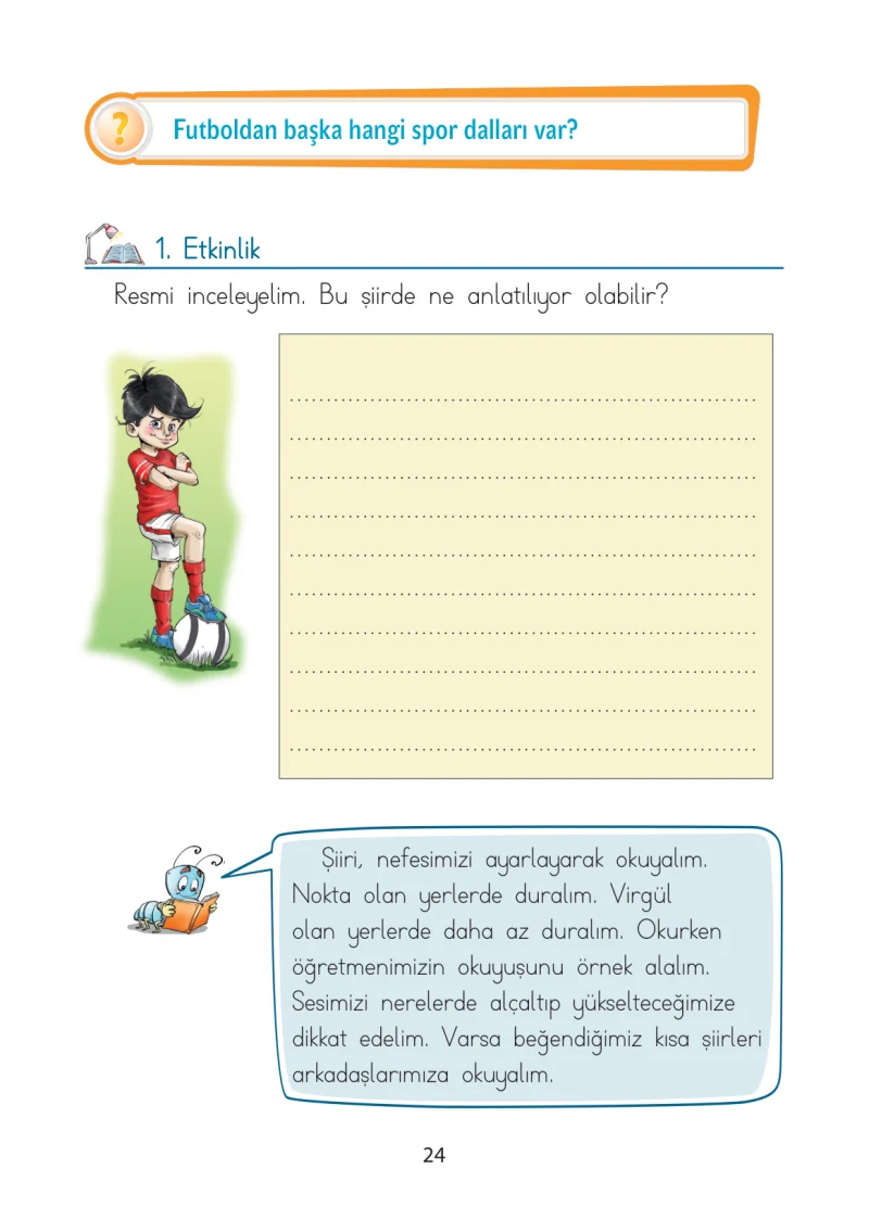 1. Sınıf Türkçe Ders Kitabı Cevapları Ada Matbaacılık Yayıncılık Sayfa 24