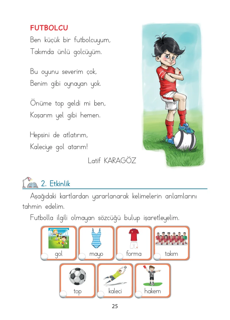 1. Sınıf Türkçe Ders Kitabı Cevapları Ada Matbaacılık Yayıncılık Sayfa 25