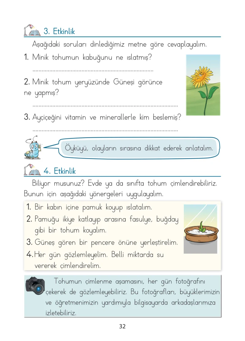 1. Sınıf Türkçe Ders Kitabı Cevapları Ada Matbaacılık Yayıncılık Sayfa 32