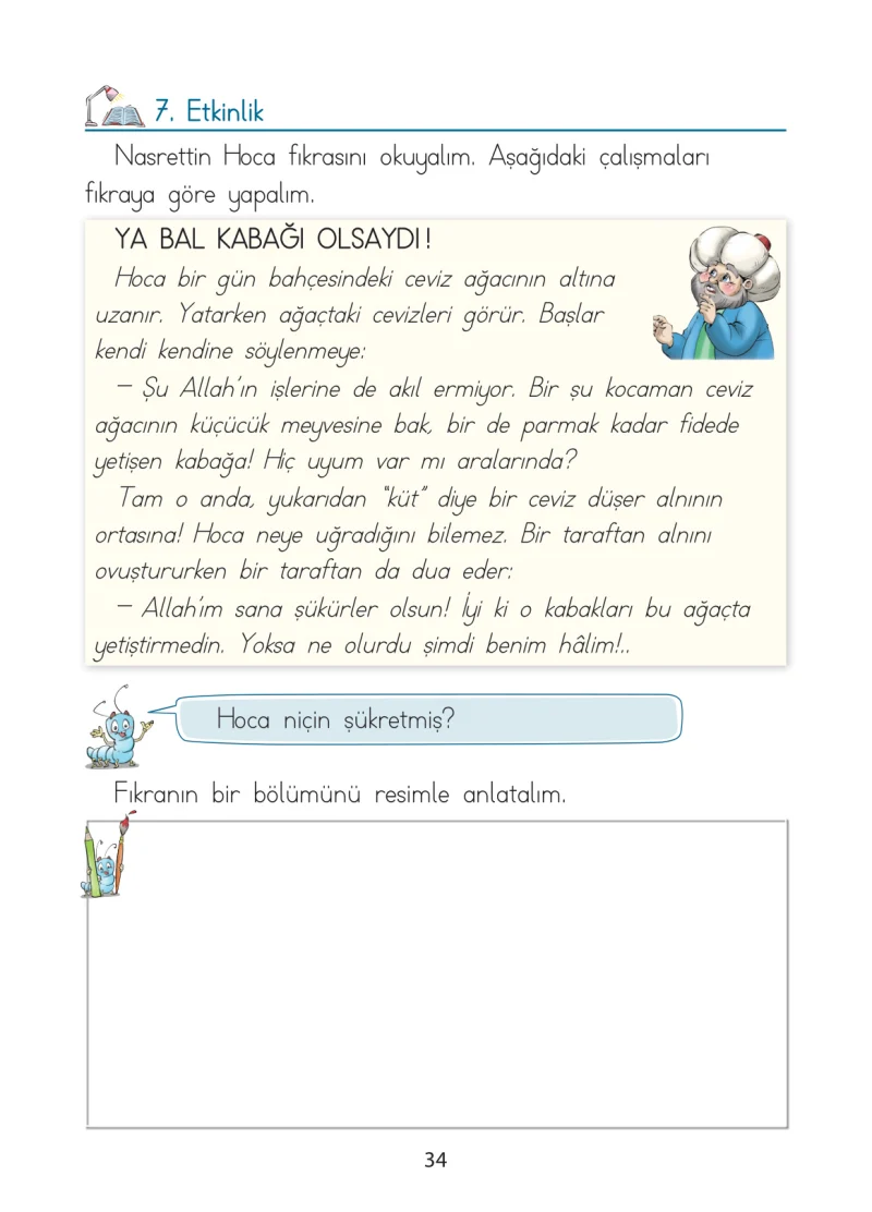 1. Sınıf Türkçe Ders Kitabı Cevapları Ada Matbaacılık Yayıncılık Sayfa 34