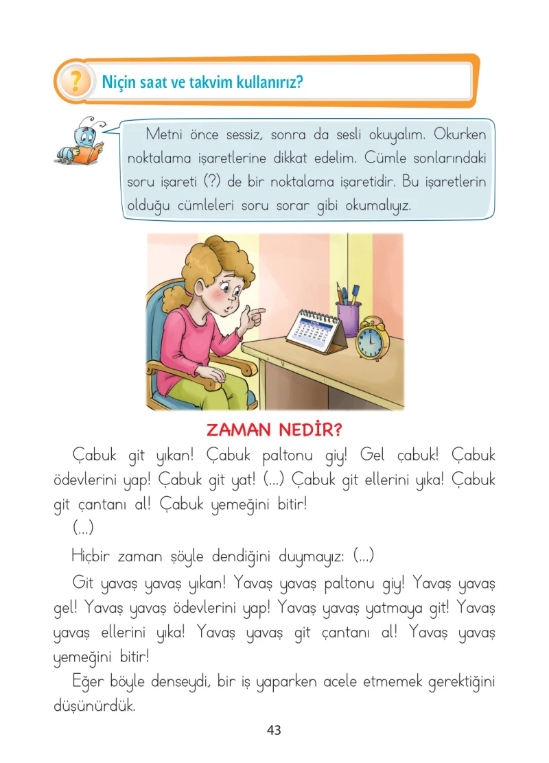 1. Sınıf Türkçe Ders Kitabı Cevapları Ada Matbaacılık Yayıncılık Sayfa 43
