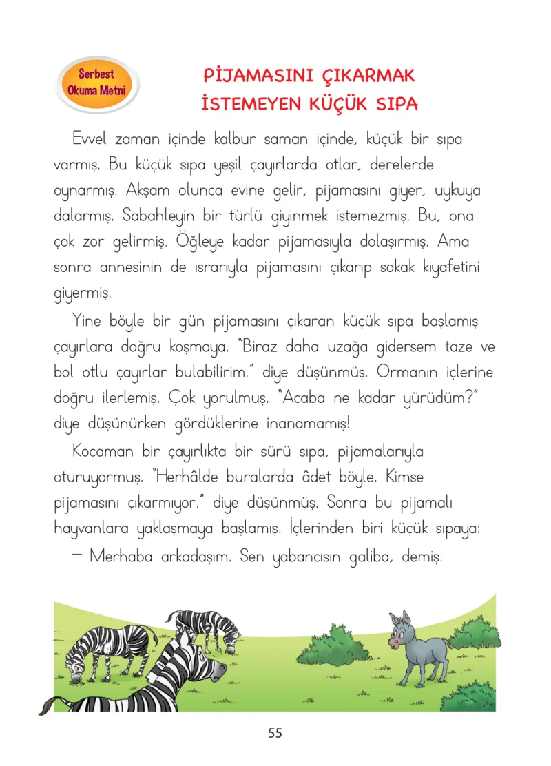 1. Sınıf Türkçe Ders Kitabı Cevapları Ada Matbaacılık Yayıncılık Sayfa 55