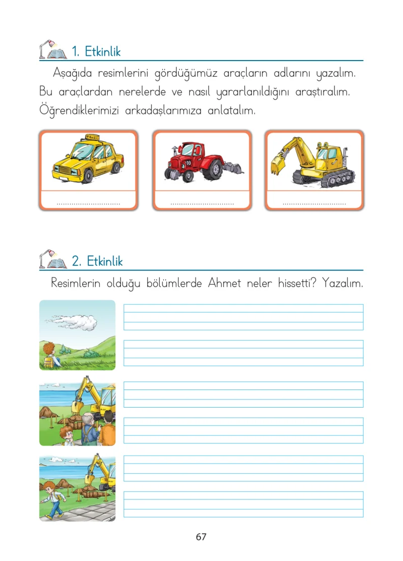 1. Sınıf Türkçe Ders Kitabı Cevapları Ada Matbaacılık Yayıncılık Sayfa 67