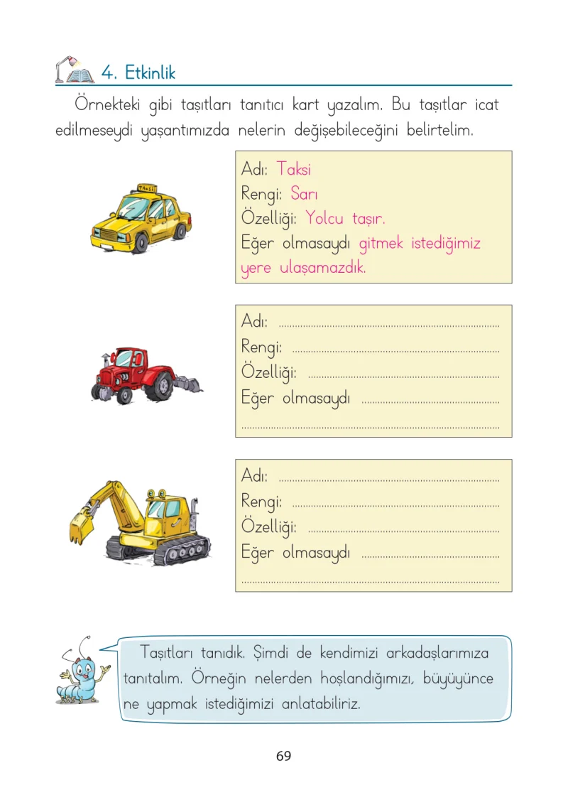 1. Sınıf Türkçe Ders Kitabı Cevapları Ada Matbaacılık Yayıncılık Sayfa 69