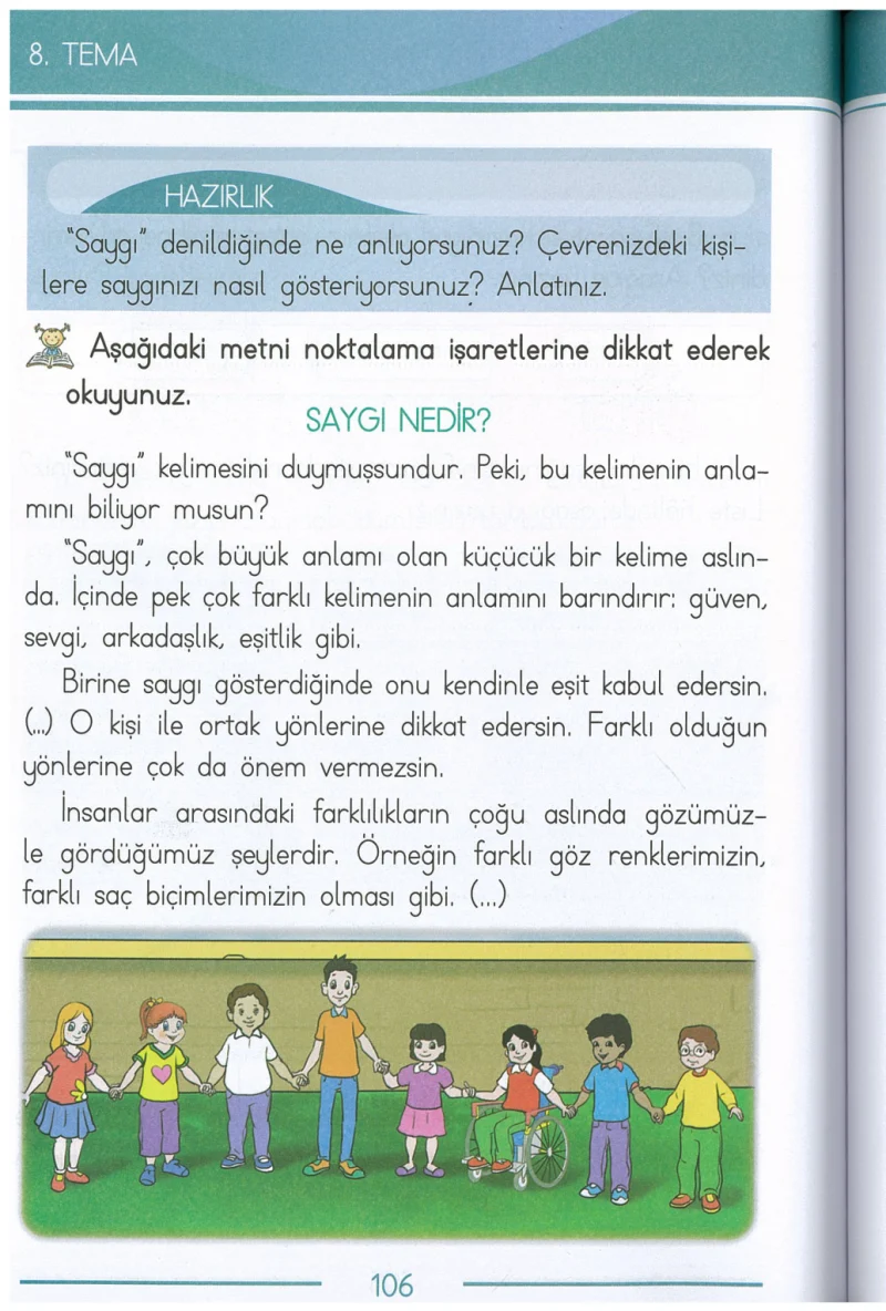 1. Sınıf Türkçe Ders Kitabı Cevapları Bilim ve Kültür Yayınları Sayfa 106