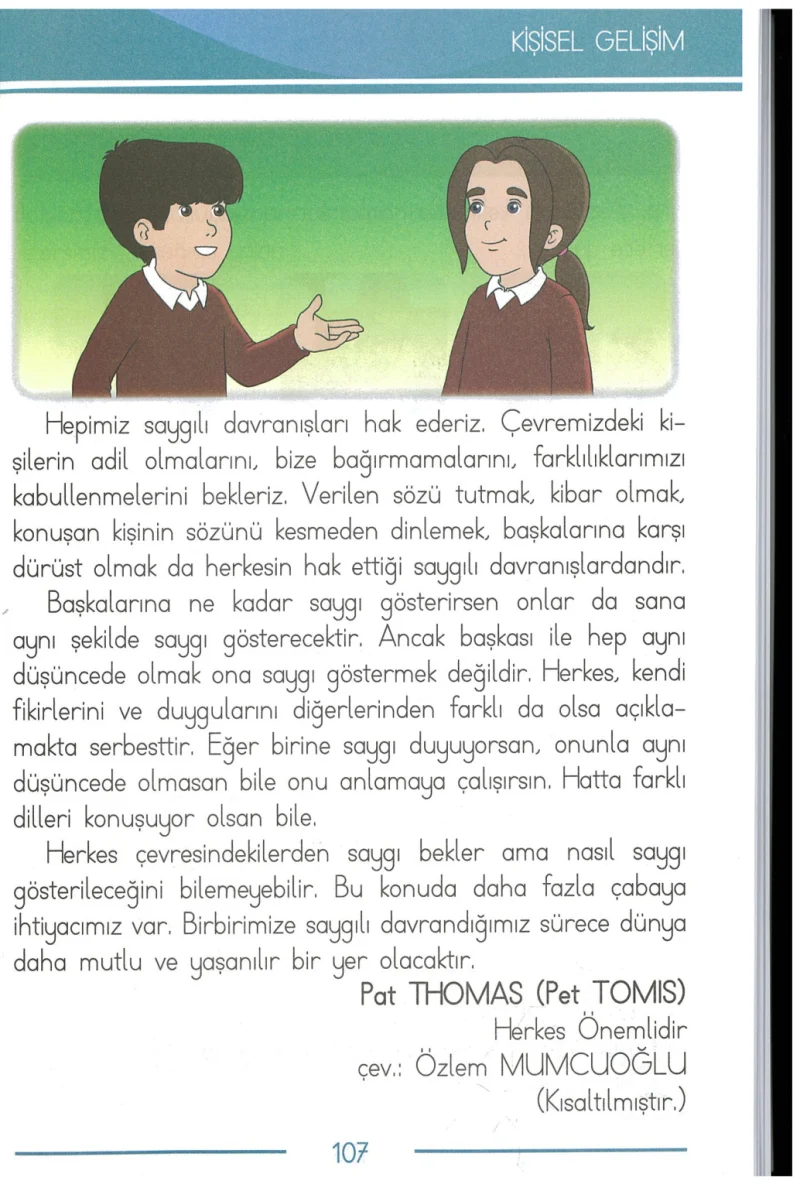 1. Sınıf Türkçe Ders Kitabı Cevapları Bilim ve Kültür Yayınları Sayfa 107