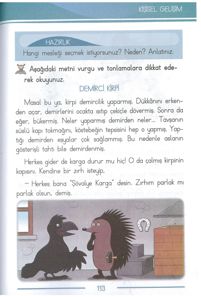 1. Sınıf Türkçe Ders Kitabı Cevapları Bilim ve Kültür Yayınları Sayfa 113