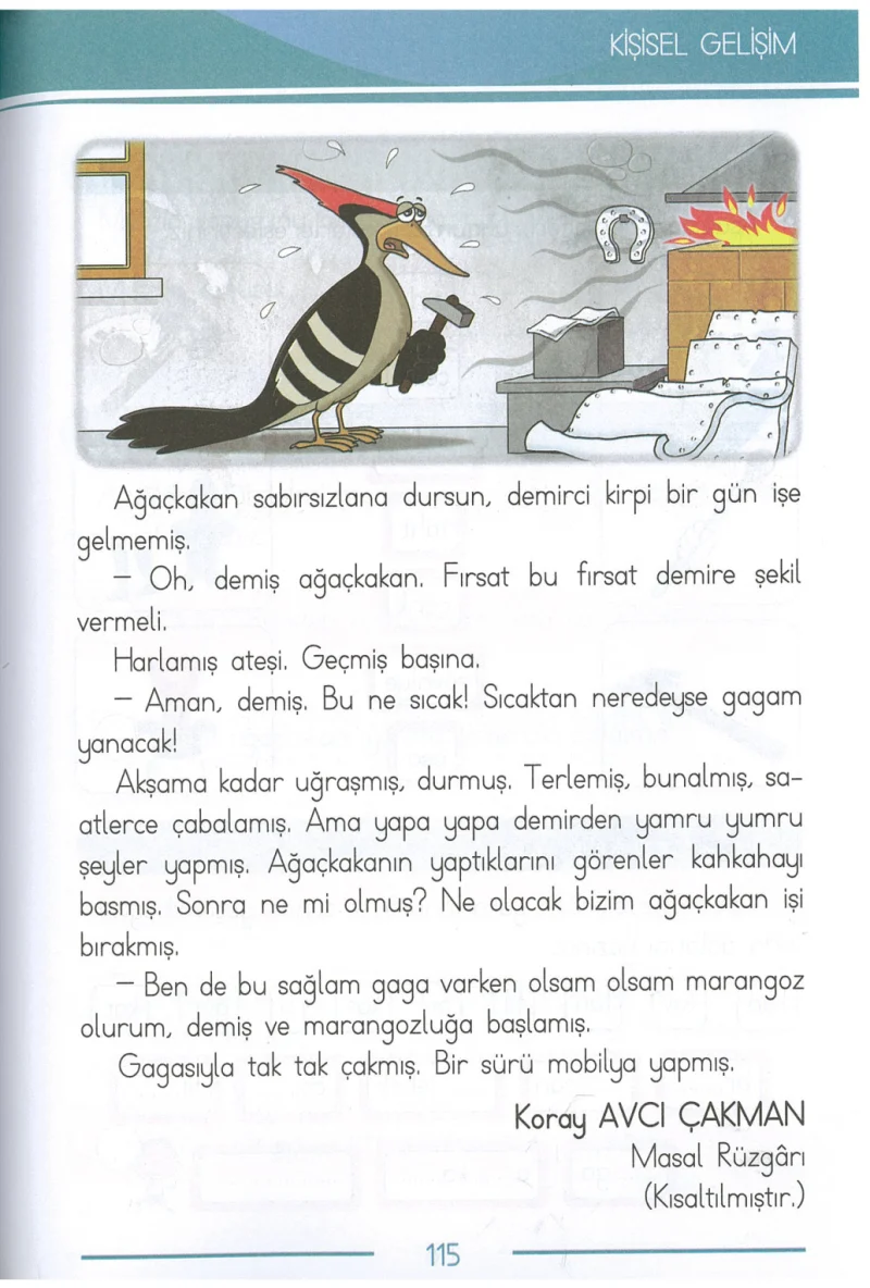 1. Sınıf Türkçe Ders Kitabı Cevapları Bilim ve Kültür Yayınları Sayfa 115