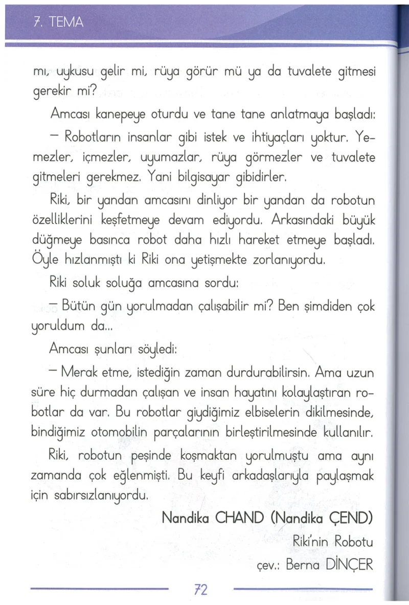 1. Sınıf Türkçe Ders Kitabı Cevapları Bilim ve Kültür Yayınları Sayfa 72