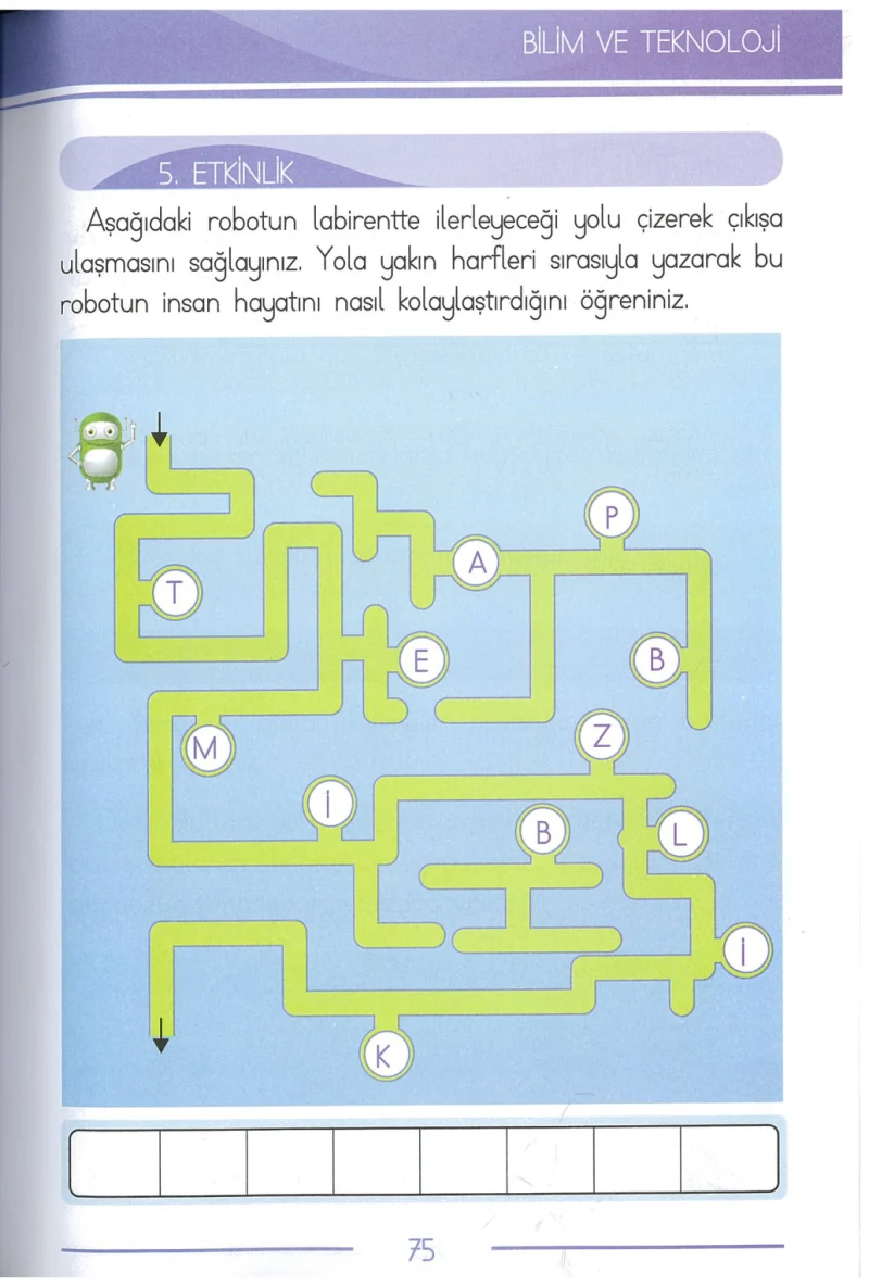1. Sınıf Türkçe Ders Kitabı Cevapları Bilim ve Kültür Yayınları Sayfa 75