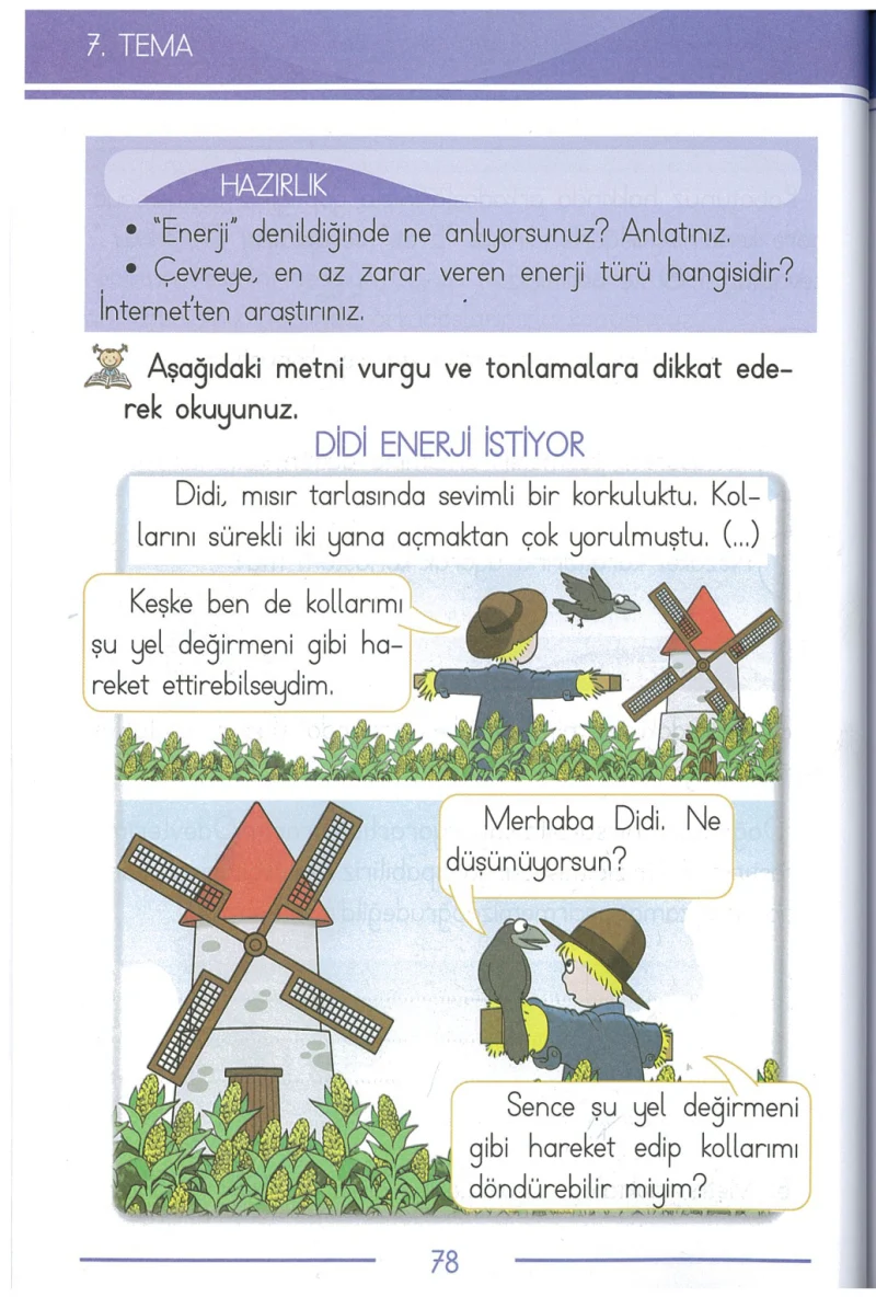 1. Sınıf Türkçe Ders Kitabı Cevapları Bilim ve Kültür Yayınları Sayfa 78