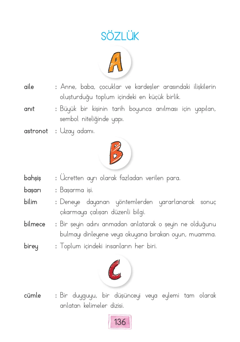 1. Sınıf Türkçe Ders Kitabı Cevapları Cem Yayınları Sayfa 136