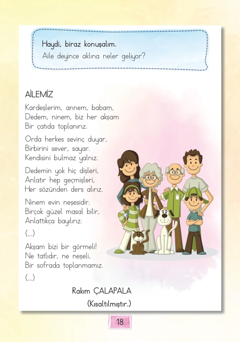 1. Sınıf Türkçe Ders Kitabı Cevapları Cem Yayınları Sayfa 18