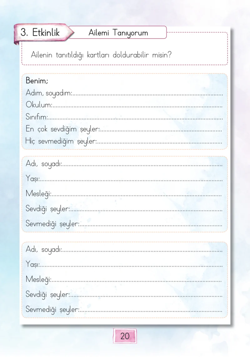 1. Sınıf Türkçe Ders Kitabı Cevapları Cem Yayınları Sayfa 20