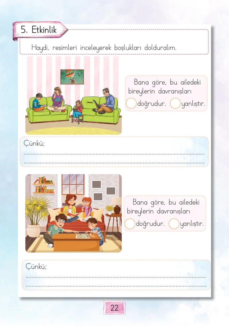 1. Sınıf Türkçe Ders Kitabı Cevapları Cem Yayınları Sayfa 22